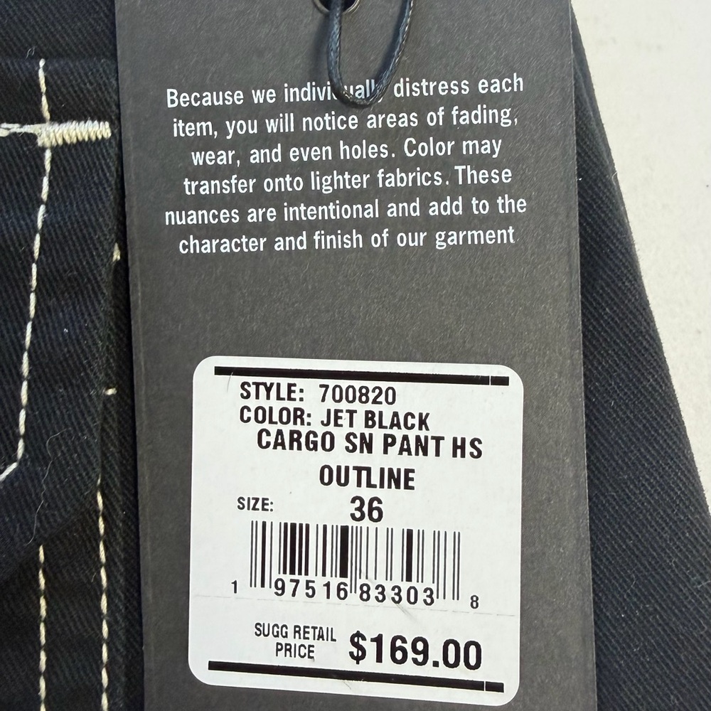 True Religion Black Cargo Snap Pants with White Logo Outline